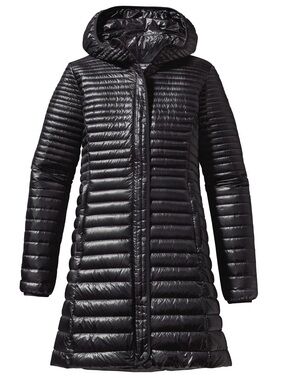 Patagonia Black Women's Lightweight Hooded Down Coat Sz Small